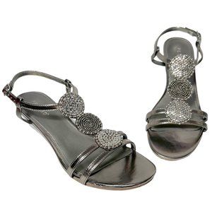 Pesáro Sandals 7.5 Molly Silver Beaded
